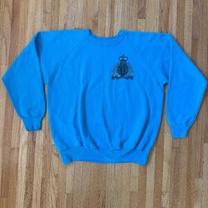 Vintage Canadian Mounties Cobalt-blue crest crew